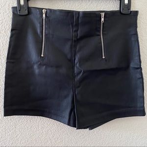 Charlotte Russe Black Faux Leather Shorts